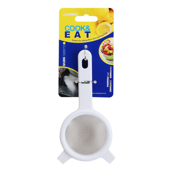 8 cm/3 Zoll weißes Sieb mit Edelstahlgewebe