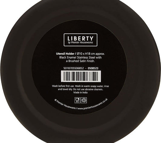 Premier Housewares 508523 Liberty Besteckhalter – Schwarz, H 18 x B 10 x T 10 cm