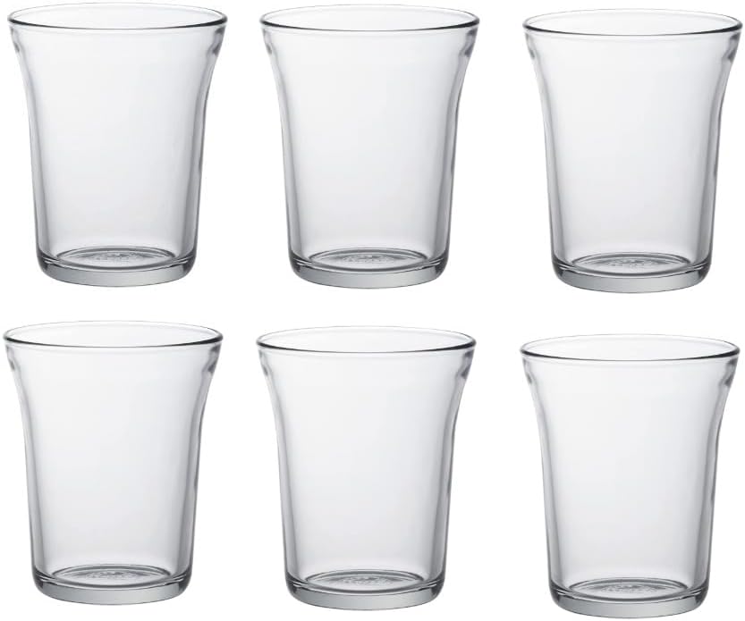 Acense 6X 220ml Universal Tumblers – Clear Toughened Glass for Multi-Occasion Use, Dishwasher and Microwave Safe