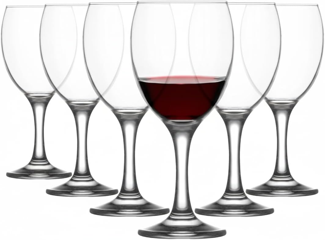 Acense 6X 340ml Red Wine Glasses – Elegant Goblets for Weddings, Christmas, and Parties, Dishwasher Safe