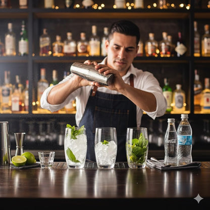 Acense 6X 510ml Clear Empire Highball Glasses – Tall Glasses for Water, Gin, Juice, Cocktails, and More, Dishwasher Safe