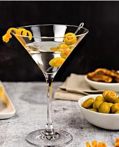 Acense 6X Clear 175ml Misket Martini Glasses Set – Perfect for Espresso, Margarita, Cocktail, Champagne, Gin, & Wine Party Drinks