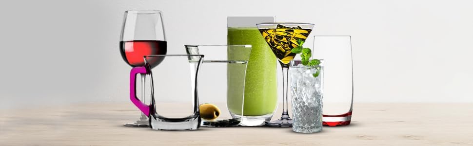 Acense 6X 390ml Multicolour Adora Highball Glasses – Tall Glasses for Water, Gin, Juice, Cocktails, and More, Microwave Safe
