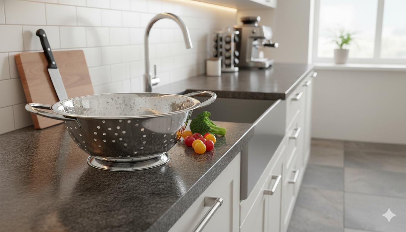 Acense Stainless Steel Colander 24cm (Silver)