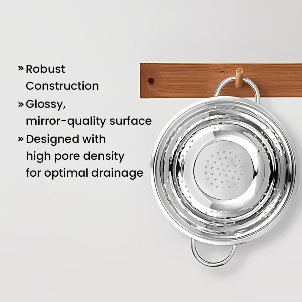 Acense Stainless Steel Colander 24cm (Silver)