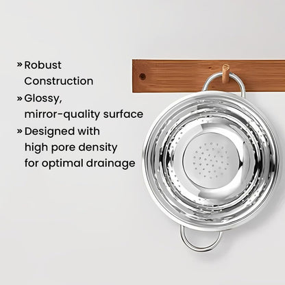 Acense Stainless Steel Colander 24cm (Silver)