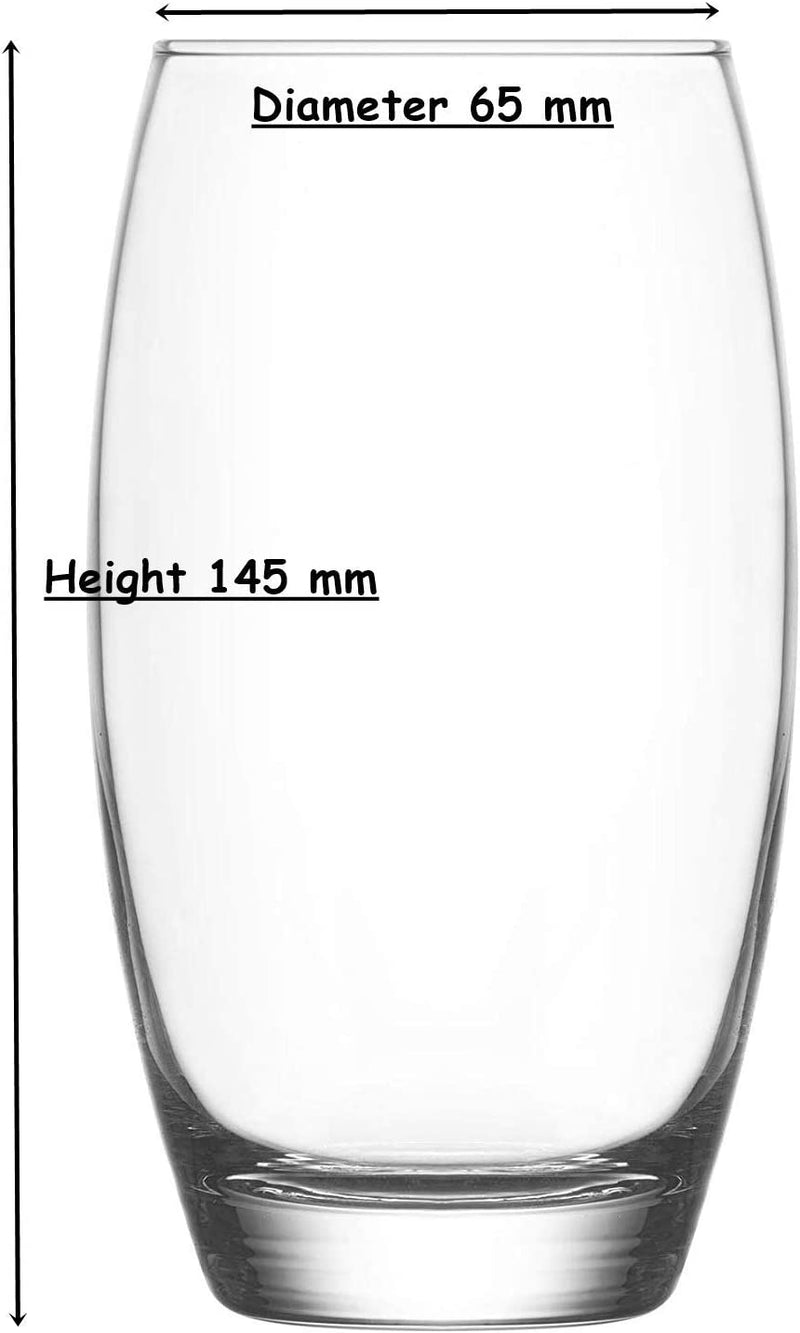 LAV Highball Glass / Tumbler Water Glasses / Juice Drinking Glasses / Tall Drinking Glasses / Set of 6 Glasses / 510 cc