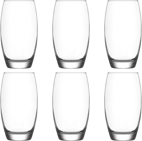 LAV Highball Glass / Tumbler Water Glasses / Juice Drinking Glasses / Tall Drinking Glasses / Set of 6 Glasses / 510 cc