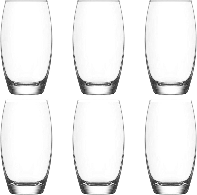 LAV Highball Glass / Tumbler Water Glasses / Juice Drinking Glasses / Tall Drinking Glasses / Set of 6 Glasses / 510 cc