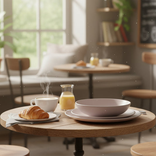 12 Piece Grey Stoneware Dinner Set