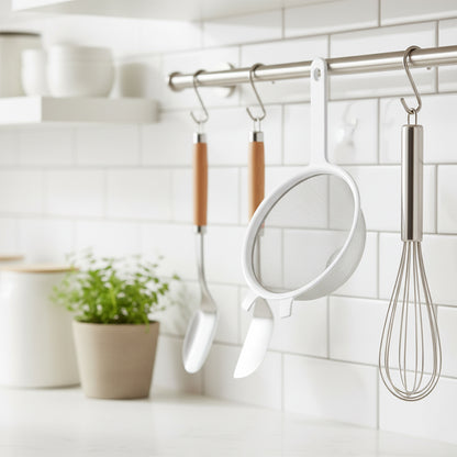 Weißes Sieb (15 cm/6 Zoll) mit Edelstahlgewebe