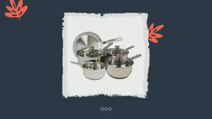 Acense Kochgeschirr-Set, geeignet für alle Herdarten: Glaskeramik, Elektroherde, Induktionsherde und Gasherde. 