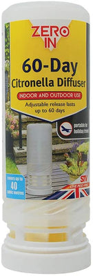 Zero In ZER885 Citronella-Diffusor (tragbarer Insektenschutz, hält 60 Tage, deckt bis zu 40 m³ ab), Weiß 