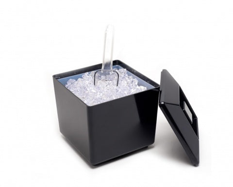 Square Plastic Ice Bucket Black