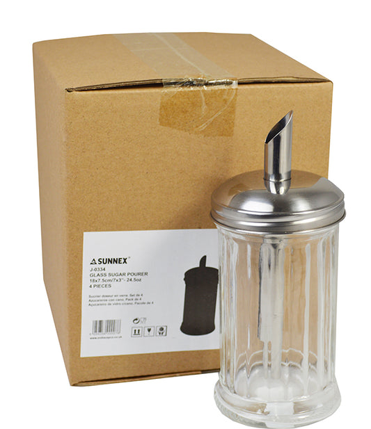 Zuckerstreuer aus Glas, 4er-Pack