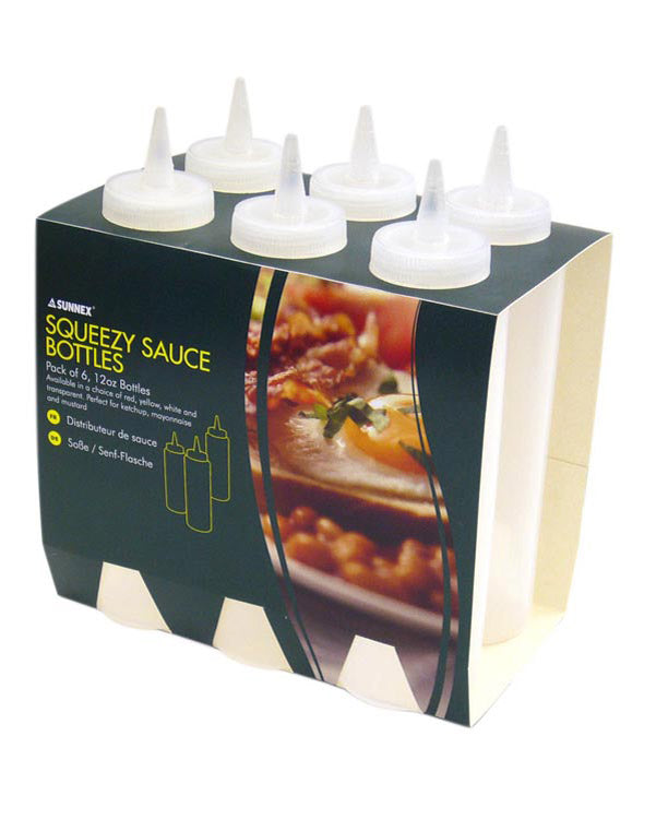 Sauce Bottle Clear 12oz PACK 6