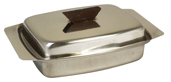 Butter Dish Stainless Steel Lid With Wooden Knob