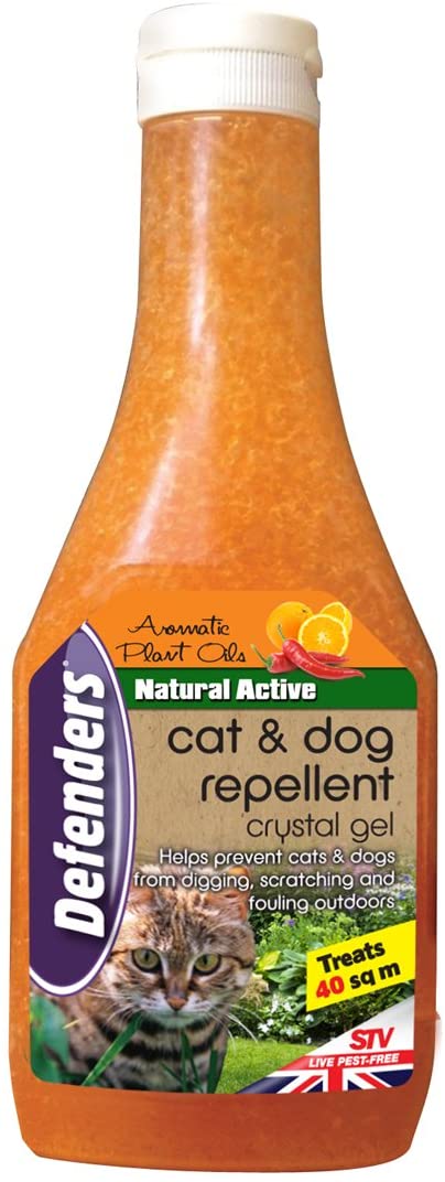 Defenders Cat and Dog Repellent Crystal Gel (Traditional, Effective, Humane Treatment, Deters Cats and Dogs from Garden and Patio Areas, Covers up to 40 sq m) - STV619