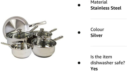 Acense Kochgeschirr-Set, geeignet für alle Herdarten: Glaskeramik, Elektroherde, Induktionsherde und Gasherde. 