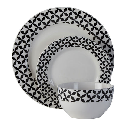 Avie 12-teiliges Porzellan-Windmühlen-Essgeschirr