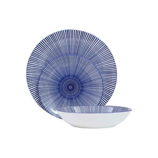 Maya Blue  And White 12 Piece Dinner Set