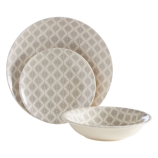 Maya Grey  And White 12 Piece Dinner Set