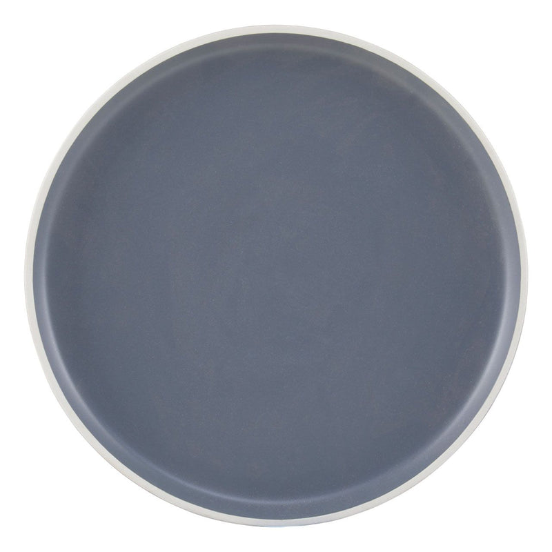 12 Piece Grey Dinner Set With White Rim