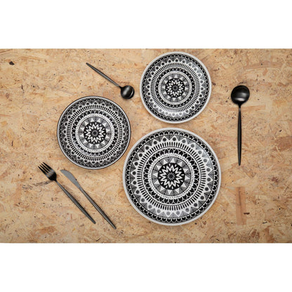 Maya Schwarz-Weiß 12-teiliges Speiseservice