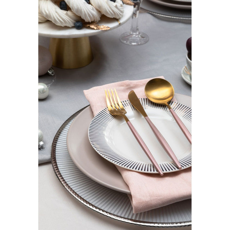 Avie 12 Piece Spoke Porcelain Dinner Set