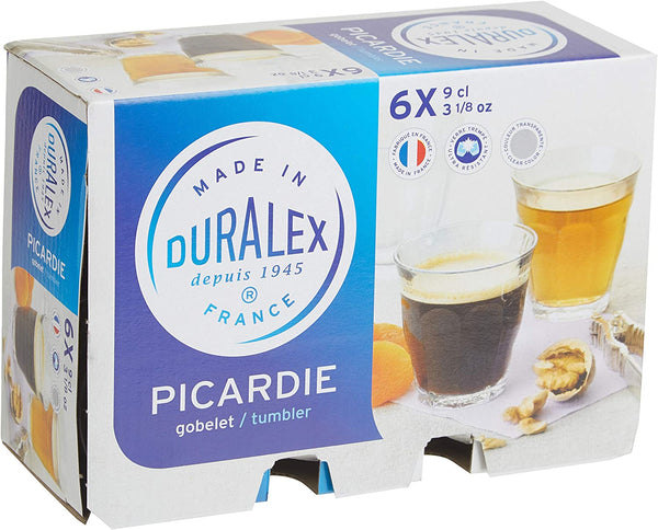 Duralex Picardie Shot Glass without filling mark, 90ml, Pack of 6