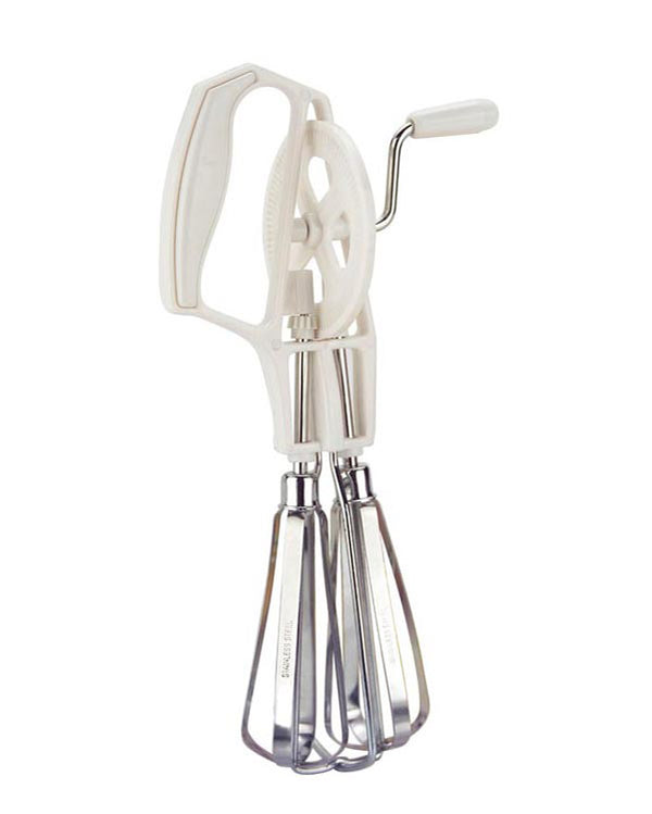 Egg Beater Stainless Steel White Handle