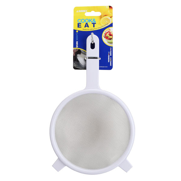 Weißes Sieb (15 cm/6 Zoll) mit Edelstahlgewebe