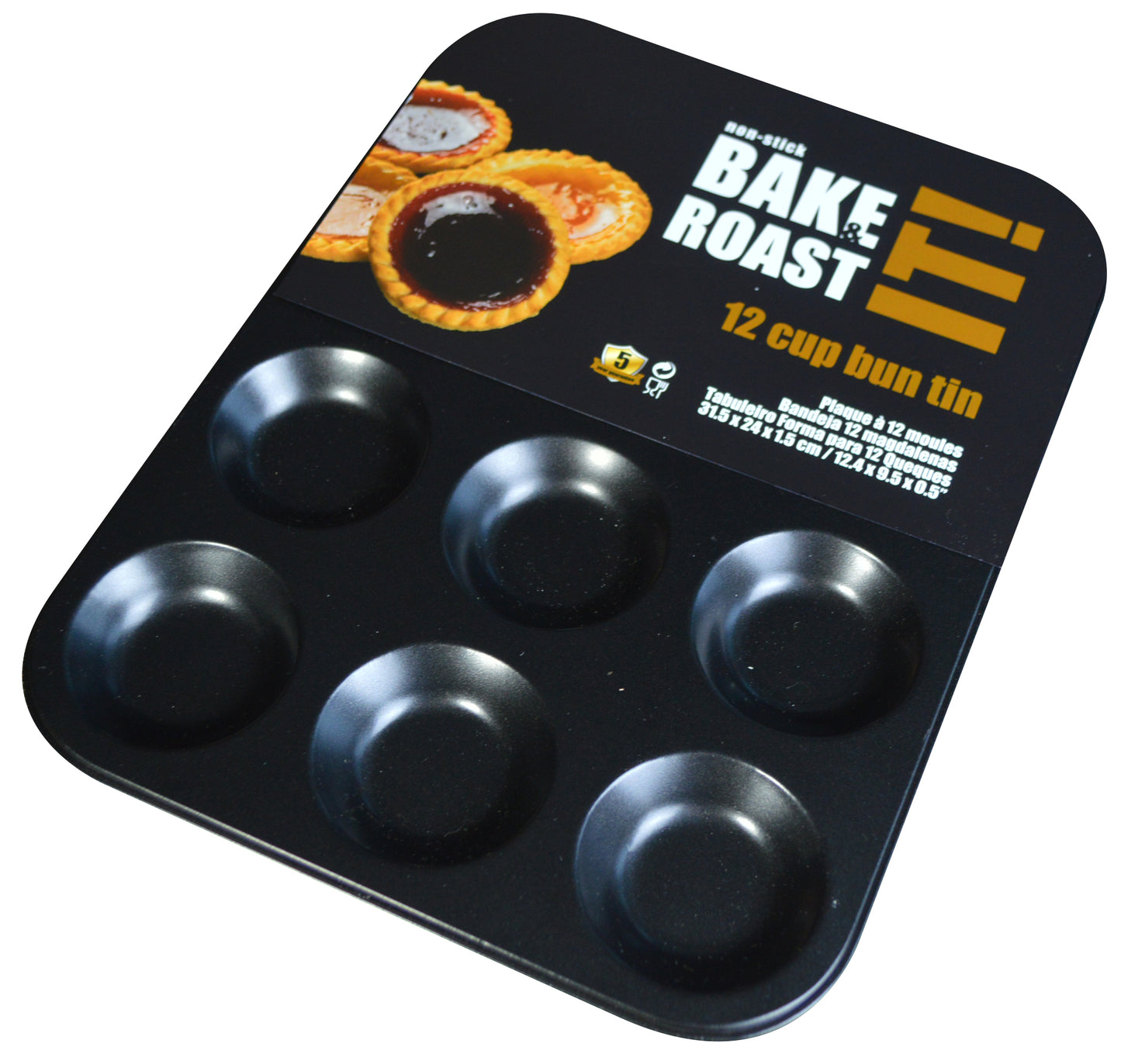 Antihaftbeschichtete Muffinform für 12 Mulden, 31 x 23,5 x 1 cm