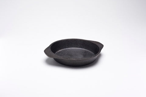 Runde Gusseisenschale, schwarz, 14 cm