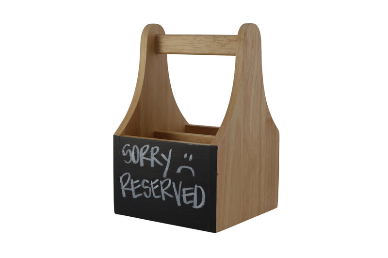 Naturals Caddy With Chalkboard-2 Compartments