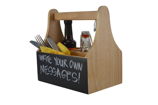 Naturals Caddy With Chalkboard-4 Compartments