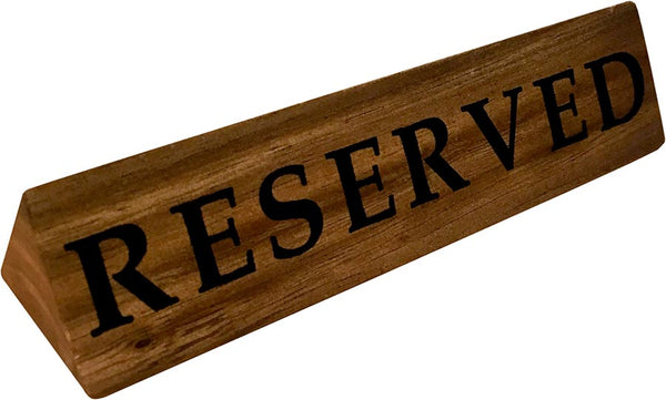 Acacia Wood Table Reserved Sign 6PK