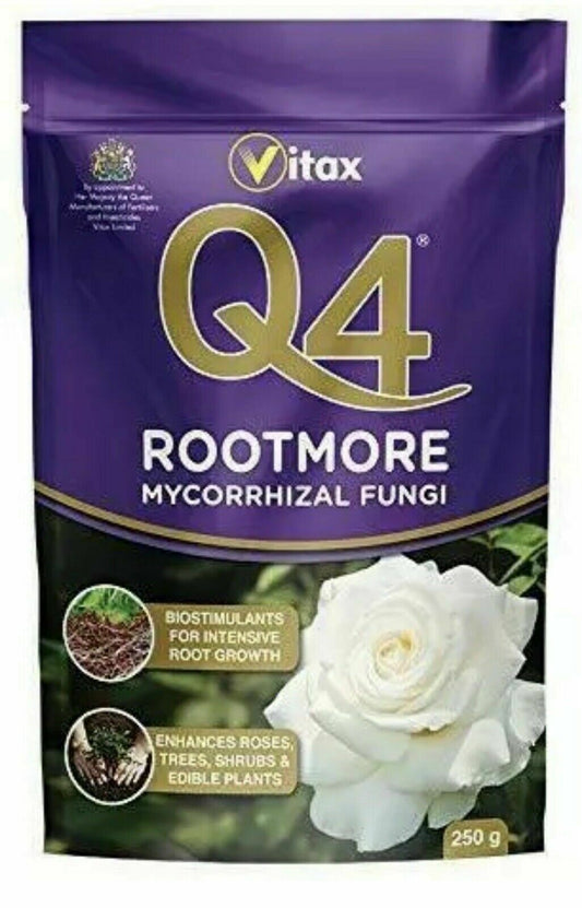 Vitax Q4 Rootmore Mykorrhiza-Pilze Wurzelwachstum Rosen Bäume Sträucher 250 g