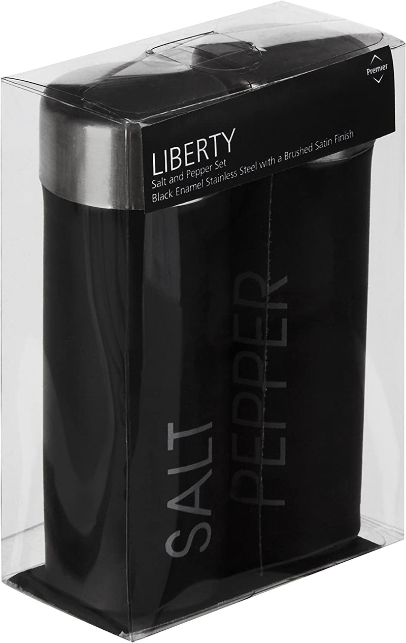 Premier Housewares 508549 Liberty Salt and Pepper Set - Black