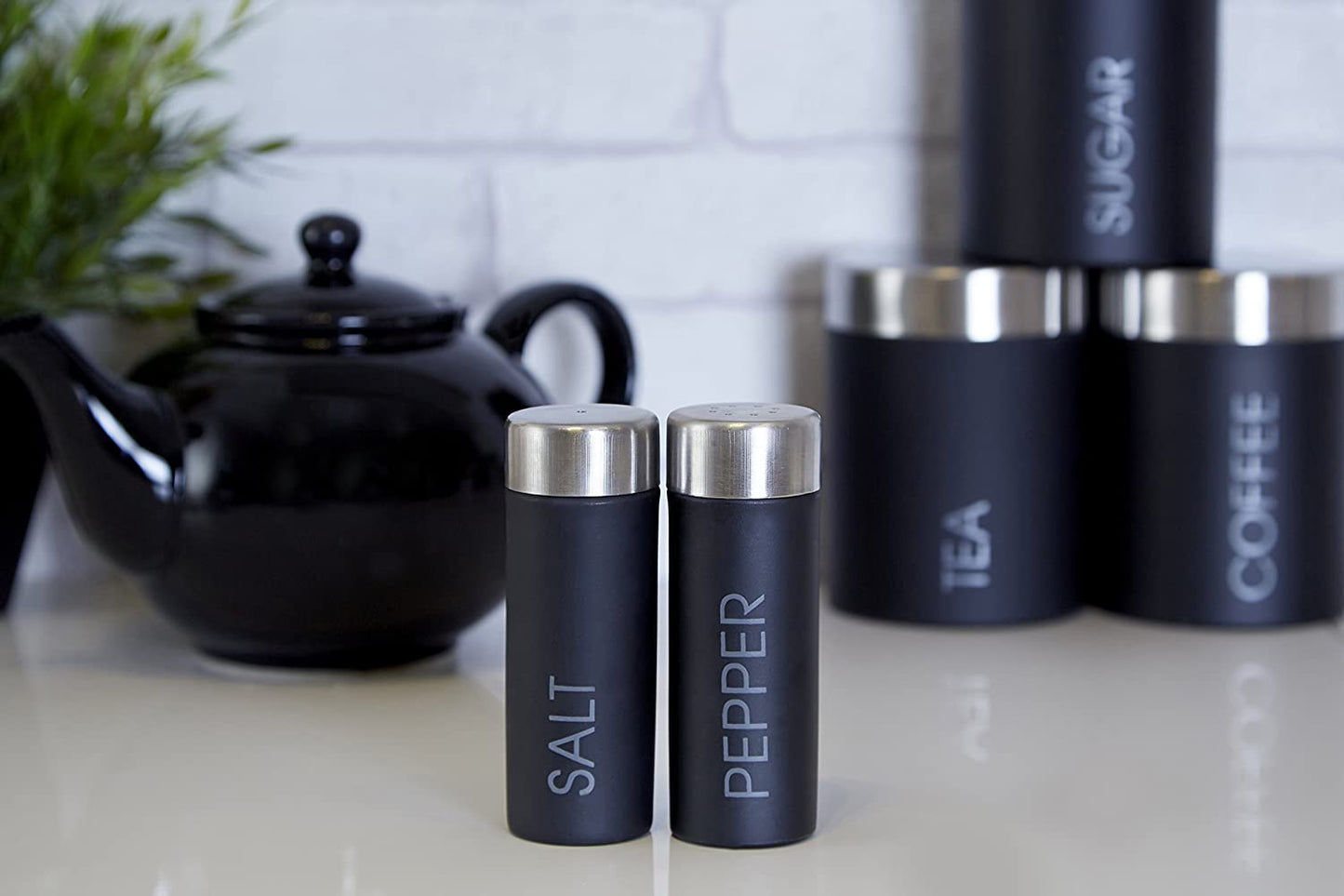 Premier Housewares 508549 Liberty Salz- und Pfefferstreuer-Set – Schwarz 