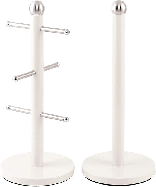 Räucherstäbchen- und Küchenrollenhalter-Set (Seidenweiß) 