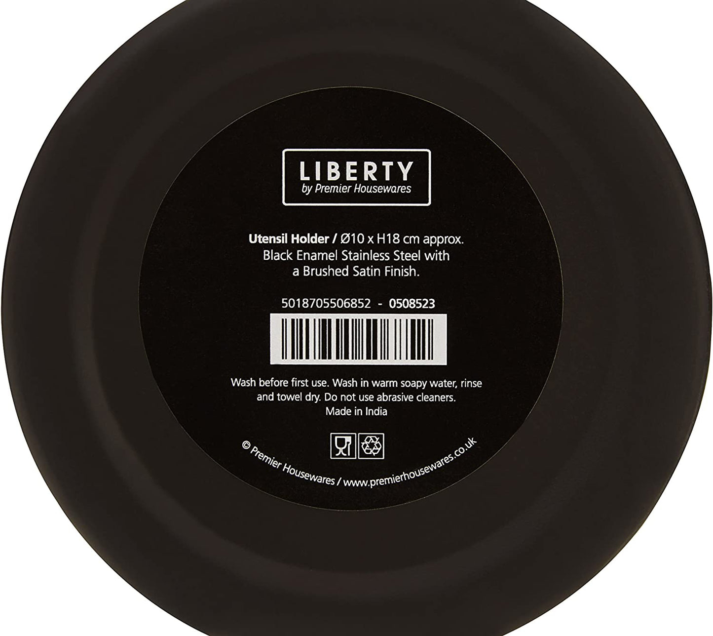 Premier Housewares 508523 Liberty Besteckhalter – Schwarz, H 18 x B 10 x T 10 cm 