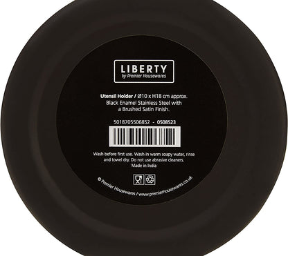 Premier Housewares 508523 Liberty Besteckhalter – Schwarz, H 18 x B 10 x T 10 cm 