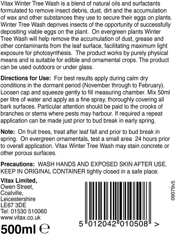 Vitax Winter Tree Wash 500ml - For Ornamental & Edible Fruit Trees and Bushes